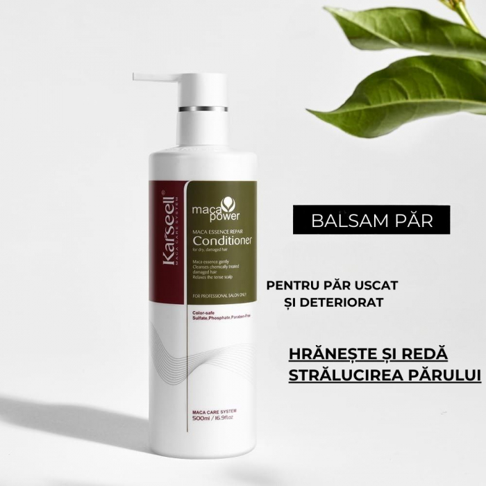 Balsam Premium Karseell cu Ulei de Argan si Extracte Botanice, cu esenta de maca, ideal pentru par uscat si deteriorat, hidratare intensa, reparare profunda, ingrijire avansata, 500ml [4]