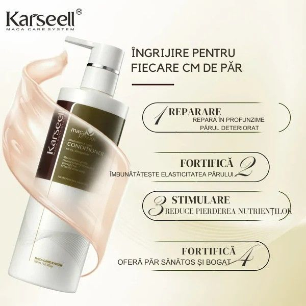 Balsam Premium Karseell cu Ulei de Argan si Extracte Botanice, cu esenta de maca, ideal pentru par uscat si deteriorat, hidratare intensa, reparare profunda, ingrijire avansata, 500ml [2]