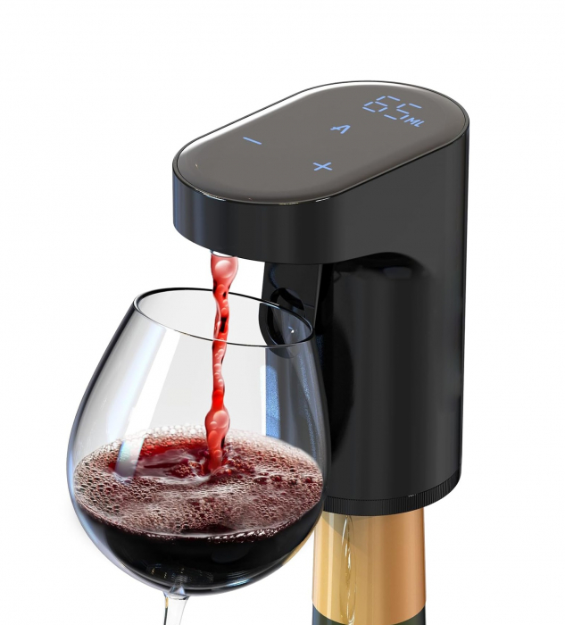 Decantor premium pentru vin Giftry®, Aerator Electric whisky, lichior, Reincarcabil USB, portabil, negru [1]