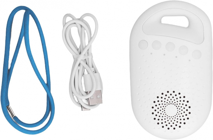 Dispozitiv sunete albe, Giftry®, 24 Sunete HQ, Portabil, Incarcare USB, Autonomie 15h, Acumulator 300mAh, Timer, bebelusi, adulti, copii, White Noise, Alb [3]