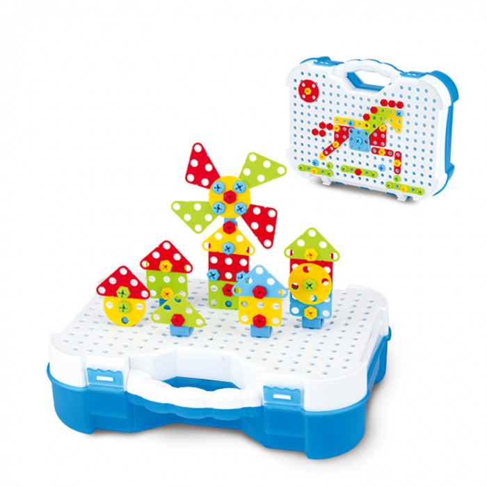 Jucarie educativa, interactiva Giftry, set de instrumente asamblat cu 325 piese, joc de constructie creativ, jucarii STEM, cadou 3+ [6]
