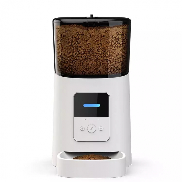 Hranitor Automat WiFi pentru Caini si Pisici, Giftry®, Programabil prin Aplicatie, Inregistrare vocala, Control al Portiilor, Functie Adapator, Capacitate 6l, alb [2]