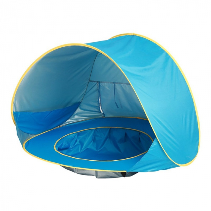 Cort portabil de vara impermeabil pentru bebelusi, cu piscina, protectie UV UPF 50+, copii 3-48 de luni, (albastru) [1]