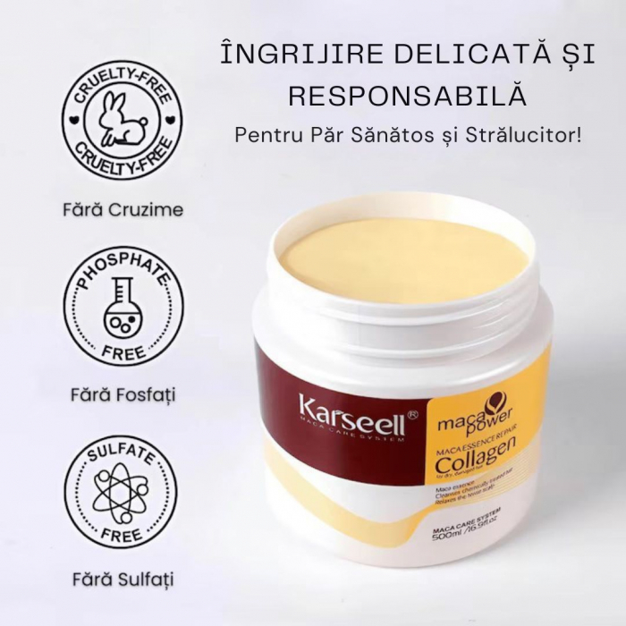 Masca Tratament Intensiva Karseell Collagen – Hidratare Profunda, Reparare Profesionala, cu Ulei de Argan si Colagen, Potrivita pentru Toate Tipurile de Par – 500ML [7]