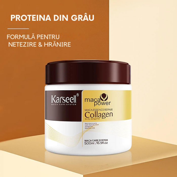 Masca Tratament Intensiva Karseell Collagen – Hidratare Profunda, Reparare Profesionala, cu Ulei de Argan si Colagen, Potrivita pentru Toate Tipurile de Par – 500ML [2]