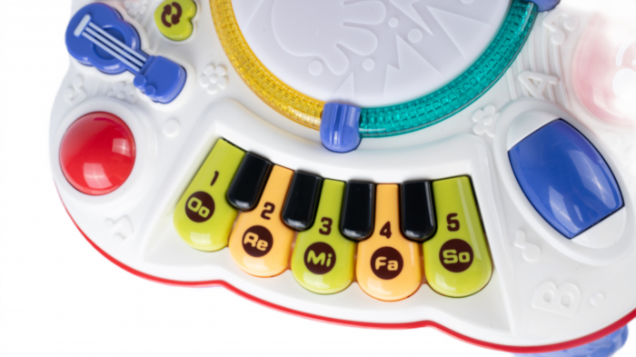 Masuta activitati Giftry®, centru multifunctional 8 in 1, instrumente muzicale cu lumini si sunete, interactiv si educativ, baieti si fete, 1+, albastru [4]