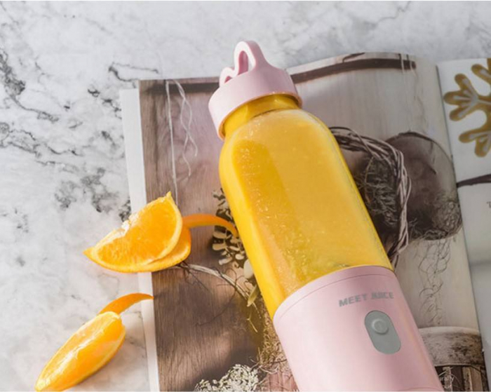 Mini Blender Electric Giftry®, Portabil/Multifunctional, Wireless, Capacitate 500 ml, Baterie reincarcabila, Tava cuburi gheata, Palnie, Roz [5]
