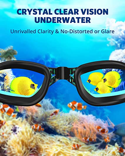 Ochelari de inot profesionali unisex, Giftry®, Policarbonat/Silicon, Anti-UV/ anti-aburire, portocaliu [4]