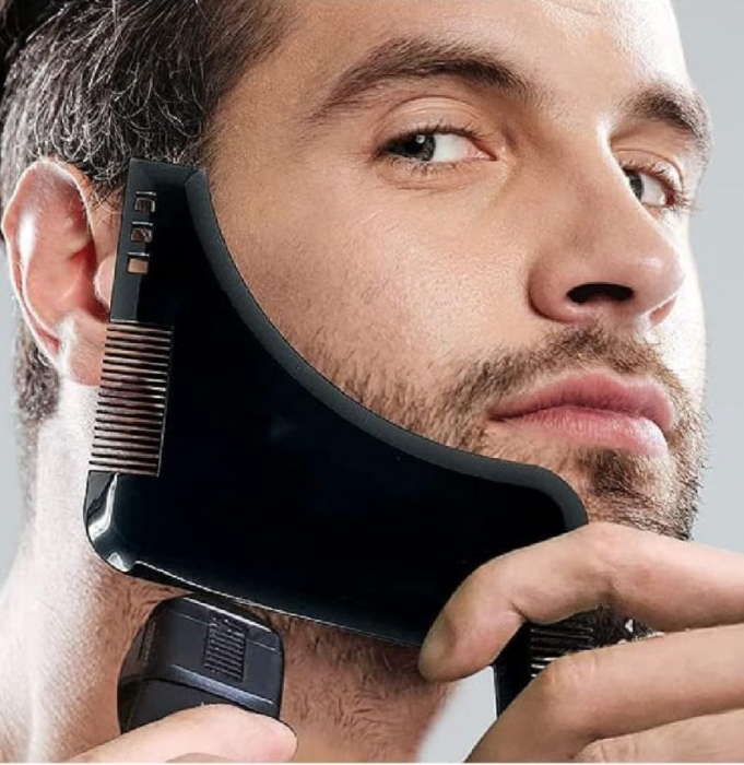 Pieptan modelare si contur barba, beard shaper, maro [7]