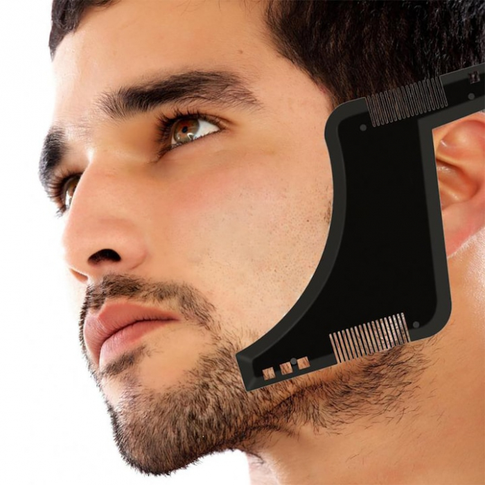 Pieptan modelare si contur barba, beard shaper, maro [13]