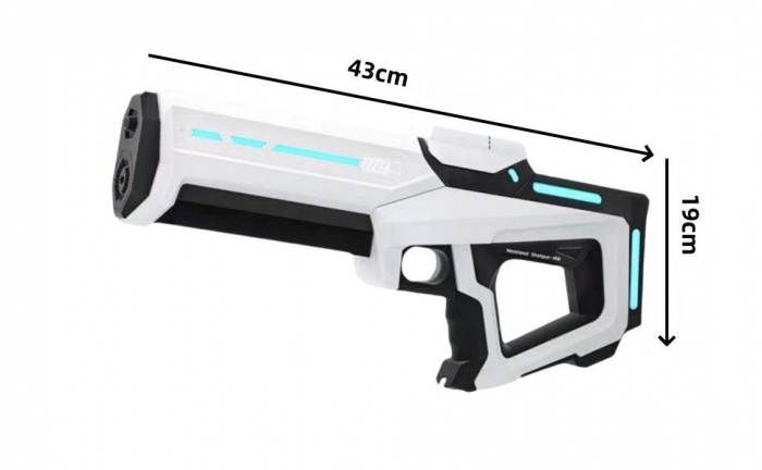 Pistol cu Apa Electric Giftry®, 500 ml, Reincarcare Automata 12 sec, Distanta 10m, Baterie Reincarcabila, Rezistent la Apa, cu Ochelari Protectie, pentru Copii si Adulti, alb [3]