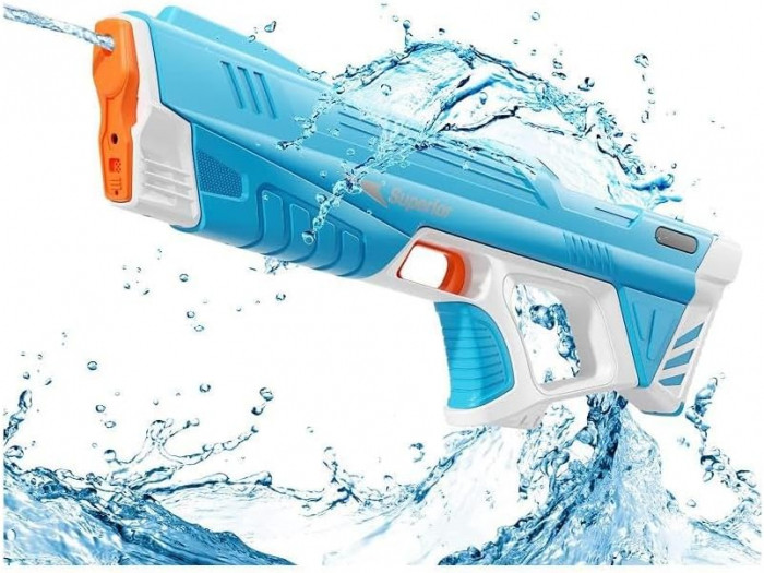 Pistol cu apa electric Giftry®, distanta tragere 10m, umplere automata rezervor, acumulator, cablu USB, albastru [1]