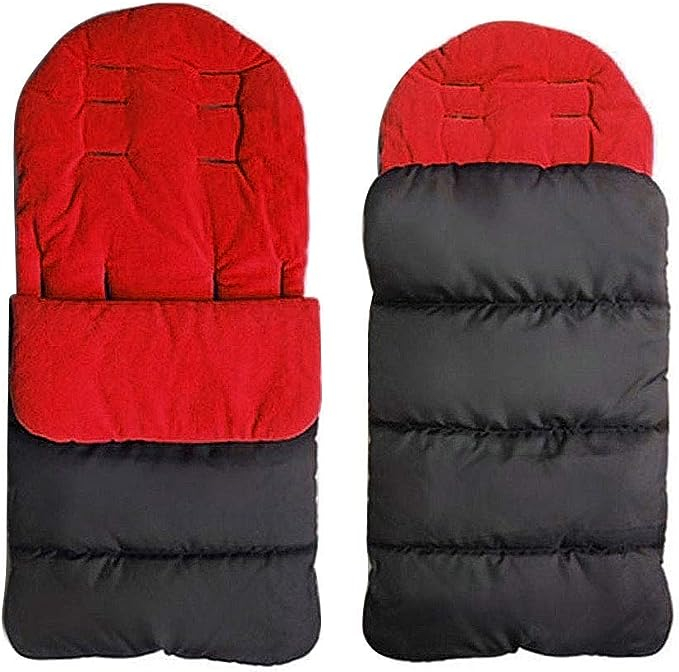 Sac de iarna pentru carucior, Giftry®, Husa picioare, cu fermoar, impermeabila, rezistenta la vant, marime universala, captuseala polar fleece, rosu [1]