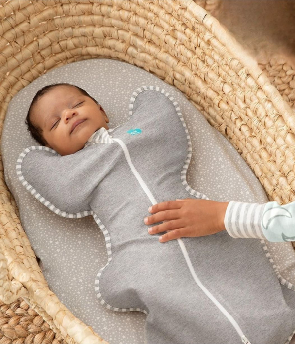 Sac de dormit bebelusi Giftry®, sistem infasat, Love To Dream 1.0 TOG, marimea M (3–6 luni / 6–8.5 kg), fermoar dublu, gri, 93% bumbac [5]