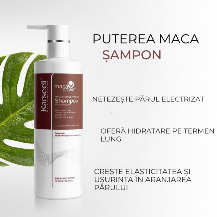 Sampon Premium Karseell cu Ulei de Argan si Extracte Botanice, cu esenta de maca, ideal pentru par uscat si deteriorat, hidratare intensa, reparare profunda, ingrijire avansata, 500ml [8]