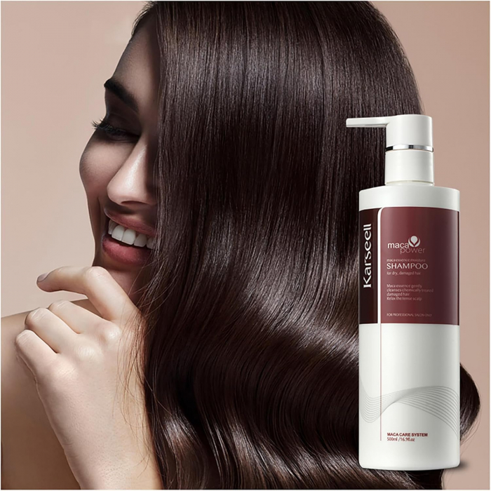 Sampon Premium Karseell cu Ulei de Argan si Extracte Botanice, cu esenta de maca, ideal pentru par uscat si deteriorat, hidratare intensa, reparare profunda, ingrijire avansata, 500ml [5]