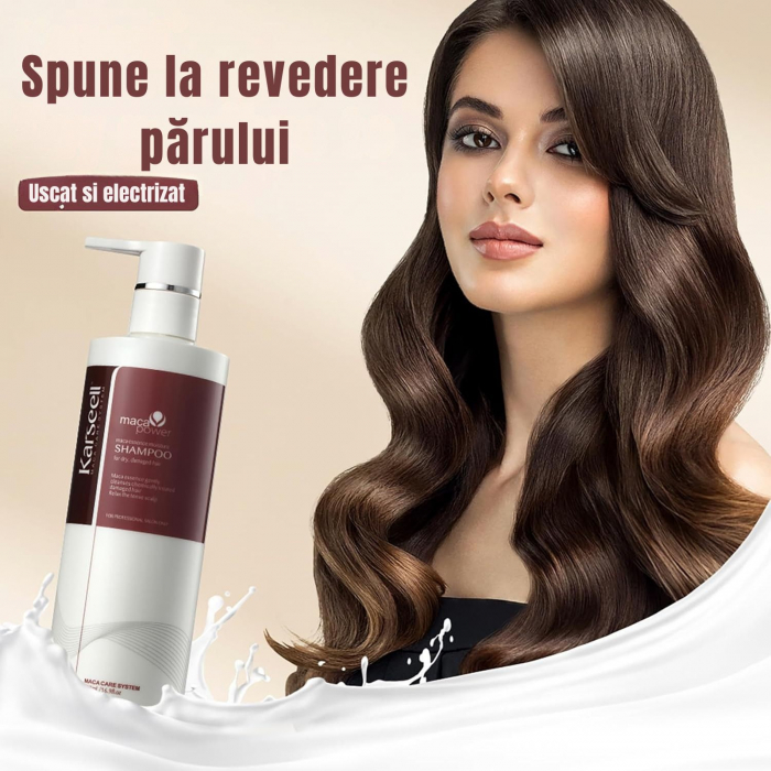 Sampon Premium Karseell cu Ulei de Argan si Extracte Botanice, cu esenta de maca, ideal pentru par uscat si deteriorat, hidratare intensa, reparare profunda, ingrijire avansata, 500ml [2]
