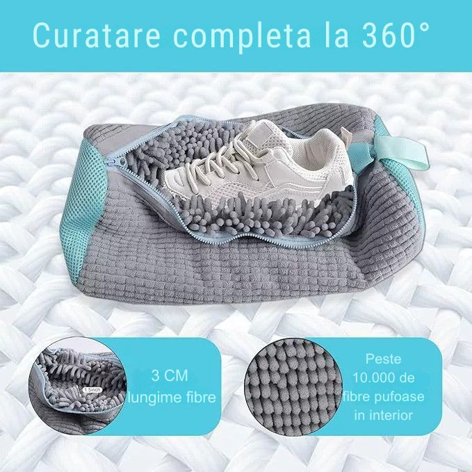 Set 2 Saci de Curatare pentru Pantofi si Perie cu Dispenser Giftry®  - Solutie Premium pentru curatarea incaltamintei, pentru toate tipurile de pantofi, ideal pentru masina de spalat si uscat [2]