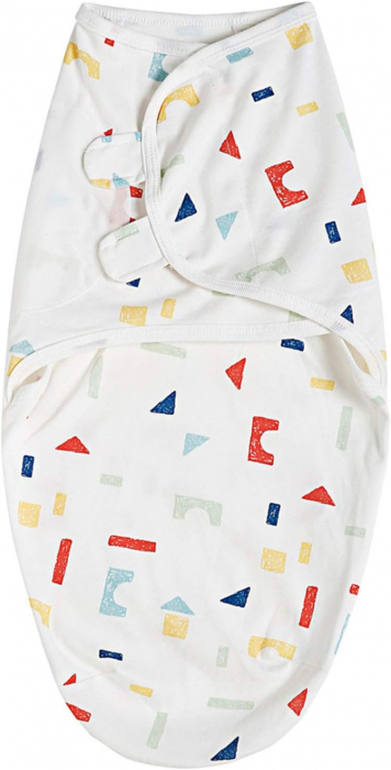 Set 2 sisteme de infasat reglabil 0-3 luni Giftry, bumbac 100%, alb / multicolor [6]