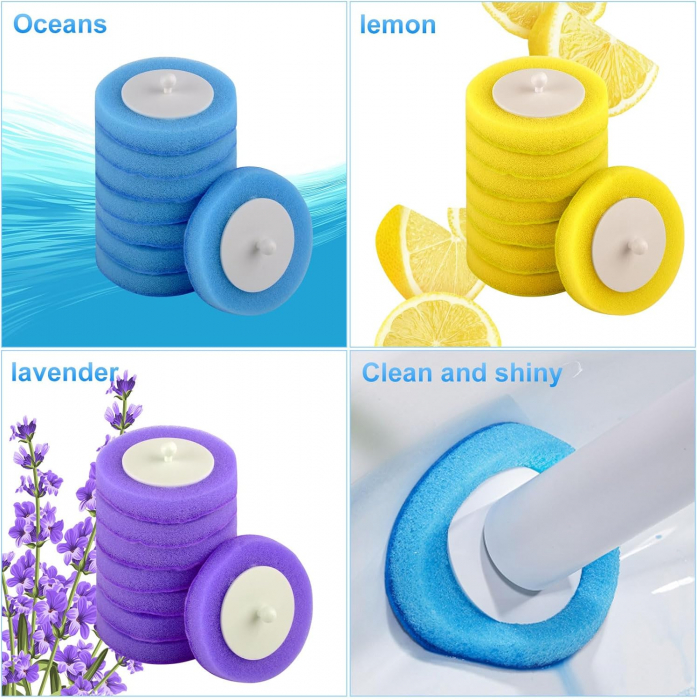 Set 24 Rezerve Bureti pentru Perie WC Giftry® + 3 Difuzoare Aroma – Lamaie, Lavanda, Iasomie – Igiena si Prospețime pentru Toaleta [2]