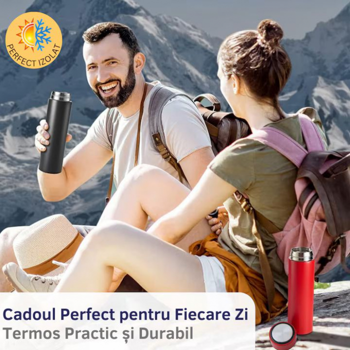 Set Cadou Barbati Giftry® – 5 Produse Premium: Termos Inox, Agenda A6 Piele Ecologica, Pix Elegant, Semn de Carte, Clips Metalic – Cutie Cadou, Ideal pentru Sot, Tata, Fiu, Frate, Rosu [5]