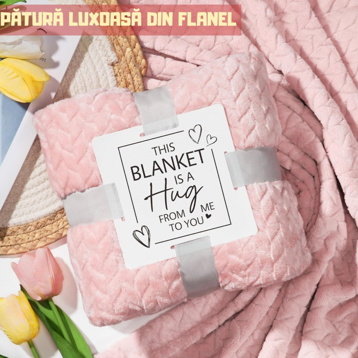 Set Cadou Premium pentru femei, Giftry®, 11 Piese, Patura pufoasa, Spa cu arome de trandafiri, lumanare parfumata, termos inox, sapun, cadou Craciun, 1, 8 Martie, Valentine’s Day, Cutie eleganta, Roz [8]