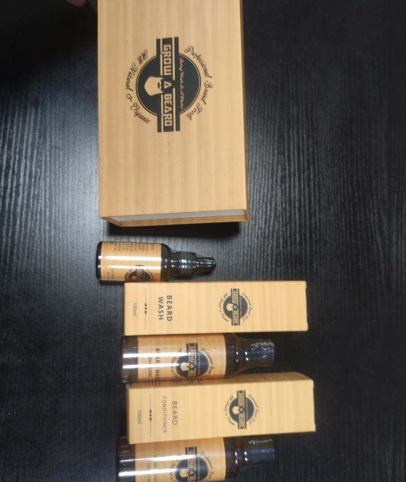 Set complet ingrijire barbati pentru barba si mustata, 3 piese, sampon, balsam, ulei, ingrediente organice [3]