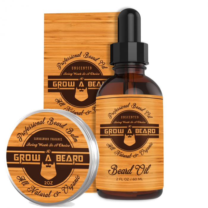Set complet ingrijire barbati pentru barba si mustata, 8 piese, sampon, balsam, ulei, perie, piaptan, foarfeca [6]