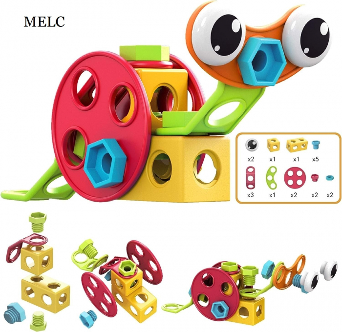Set de constructie Giftry®, 223 piese, jucarie educativa si interactiva STEM, bormasina, puzzle, 3 ani + [3]
