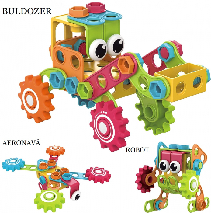 Set de constructie Giftry®, 223 piese, jucarie educativa si interactiva STEM, bormasina, puzzle, 3 ani + [10]
