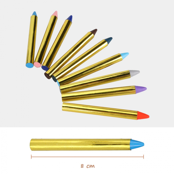 Set de creioane Giftry®, 36 de culori, pictura pe fata si corp, copii si adulti, lavabile, vopsea profesionala non-toxica, ideale pentru petreceri, aniversari, cadouri de Craciun, Halloween, 3 ani + [2]