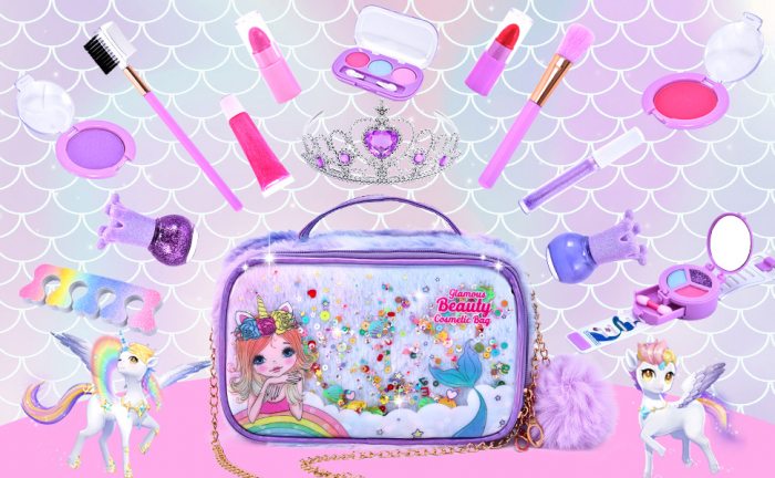 Set Machiaj Lavabil pentru Fetite, Giftry®  – Trusa Cosmetice cu Gentuta Unicorn, Oja, Ruj, Cadoul Perfect 3-12 Ani, Ideal Craciun/Zi de Nastere [7]
