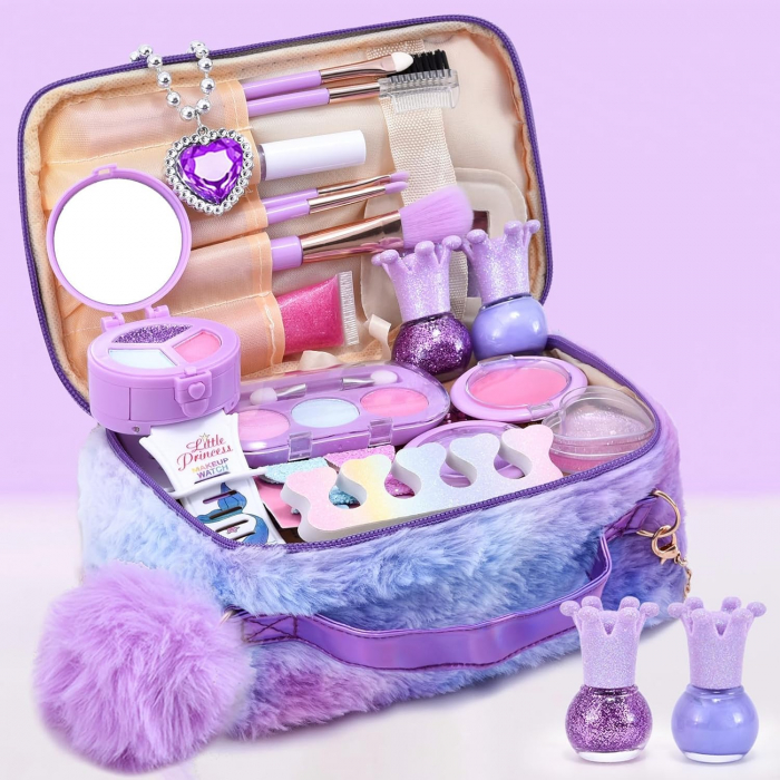Set Machiaj Lavabil pentru Fetite, Giftry®  – Trusa Cosmetice cu Gentuta Unicorn, Oja, Ruj, Cadoul Perfect 3-12 Ani, Ideal Craciun/Zi de Nastere [5]