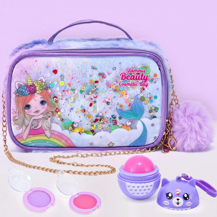 Set Machiaj Lavabil pentru Fetite, Giftry®  – Trusa Cosmetice cu Gentuta Unicorn, Oja, Ruj, Cadoul Perfect 3-12 Ani, Ideal Craciun/Zi de Nastere [6]