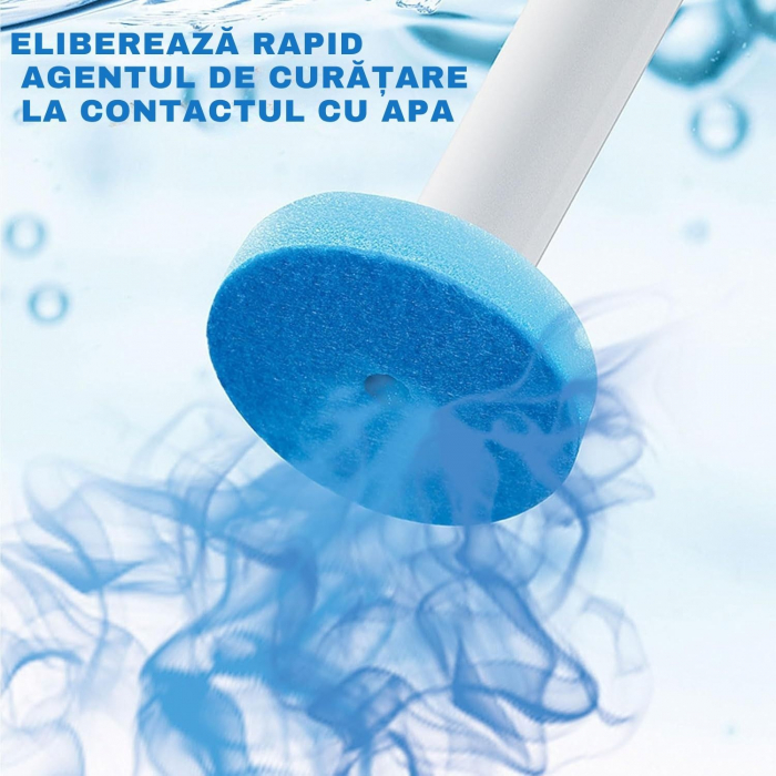 Set Perie WC Giftry® cu Suport de Perete, 24 Bureti de Unica Folosinta, 3 Difuzoare Aroma (Lamaie, Lavanda, Iasomie), Curatare 360°, Igienizare si Odorizare, Alb [4]