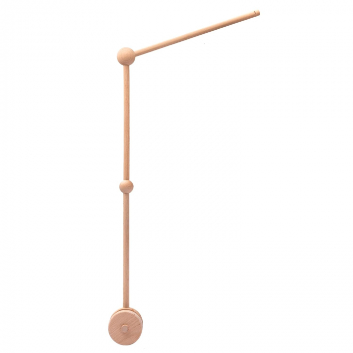Suport mobil patut bebelusi Giftry® din lemn – brat carusel reglabil, 76cm, usor de instalat, cadru decor si jucarii, cadou nou-nascut [5]