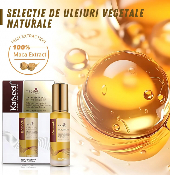 Ulei de par Karseell cu argan marocan, hidratare intensiva si regenerare, bogat in vitamina E, pentru parul uscat si deteriorat, 50ml [8]
