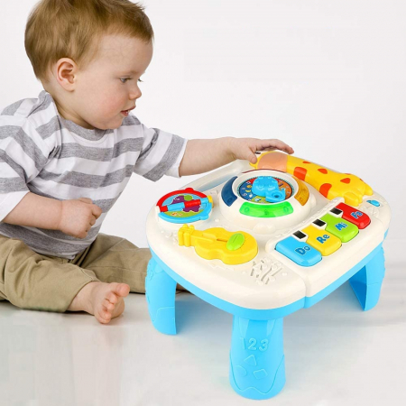 Masuta de activitati Giftry, centru multifunctional, pian cu lumini si sunete, interactiv si educativ, cadou baieti si fete, 1+, multicolor [2]