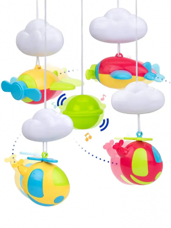 Carusel Muzical Giftry®,108 sunete, lumini, proiector, telecomanda, +0 luni, nava spatiala [4]