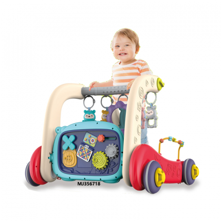 Centru de activitati interactiv Giftry, 2 in 1, multifunctional, saltea activitati si antemergator, pian,5 jucarii senzoriale, multicolor [1]