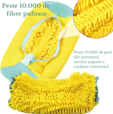 Set Giftry® 2 Saci de Spălare Pantofi și Perie cu Dispenser – Solutie Premium pentru Curatarea Eficientă a Incaltamintei, galben [4]