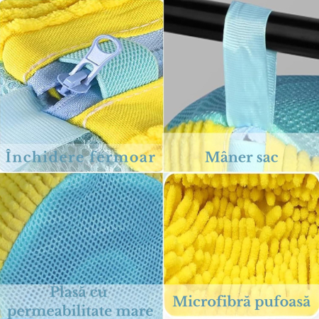 Set Giftry® 2 Saci de Spălare Pantofi și Perie cu Dispenser – Solutie Premium pentru Curatarea Eficientă a Incaltamintei, galben [5]