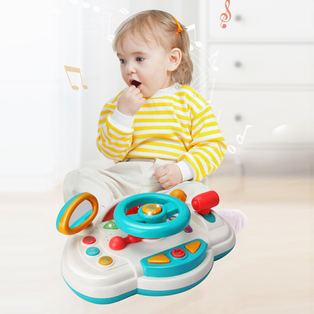 Jucarie volan rotativ, multifunctional pentru copii cu lumini si muzica, simulare condus, joc educational, 1+ [1]