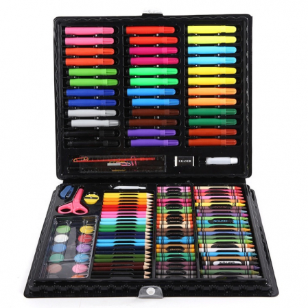 Set creativ de papetarie pentru copii / adulti, instrumente de colorat, pentru pictura, desen, accesorii 150 de piese, 3 ani+ [6]