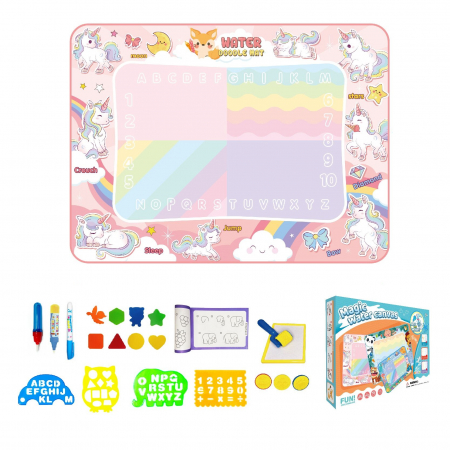 Joc covorasul Magic Aquadoodle unicorn, coloreaza cu apa, fete, + 3 ani, roz, 118 x 88 cm