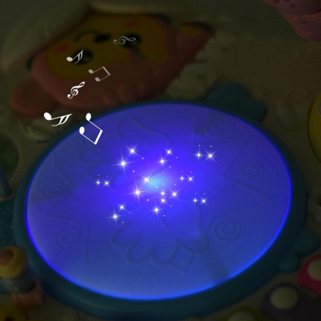 Masuta activitati Giftry®, centru multifunctional, instrumente muzicale, xilofon, elemente senzoriale, lumini si sunete, interactiv si educativ, 1+, roz [3]