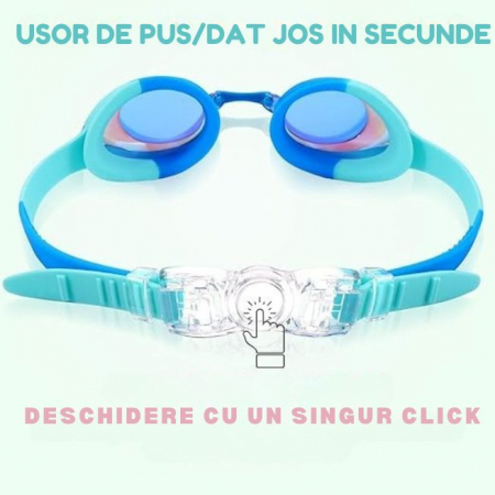 Ochelari de Inot Profesionali Copii Giftry® – Anti-UV, Anti-Aburire, Reglabili, Claritate, Protectie Avansata, Albastru, pentru Baieti, Suport Practic in Forma de Masinuta, Perfecti pentru Piscina [1]