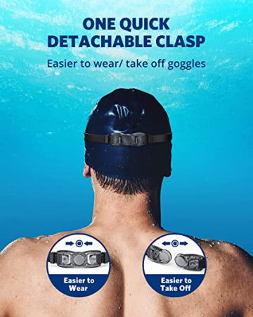 Ochelari de inot profesionali unisex, Giftry®, Policarbonat/Silicon, Anti-UV/ anti-aburire, aqua [9]