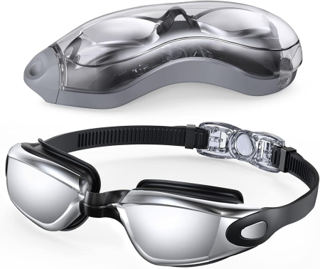 Toate produsele - Ochelari de inot profesionali unisex, Giftry®, Policarbonat/Silicon, Anti-UV/ anti-aburire, marime reglabila, argintiu