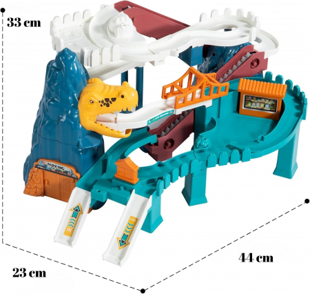 Pista de curse cu dinozauri, Giftry®,  set de joaca educativ si distractiv, cu pista pentru masinute si dinozauri, include 10 masinute mini, cadou perfect pentru baieti si fete de 3-8 ani [4]